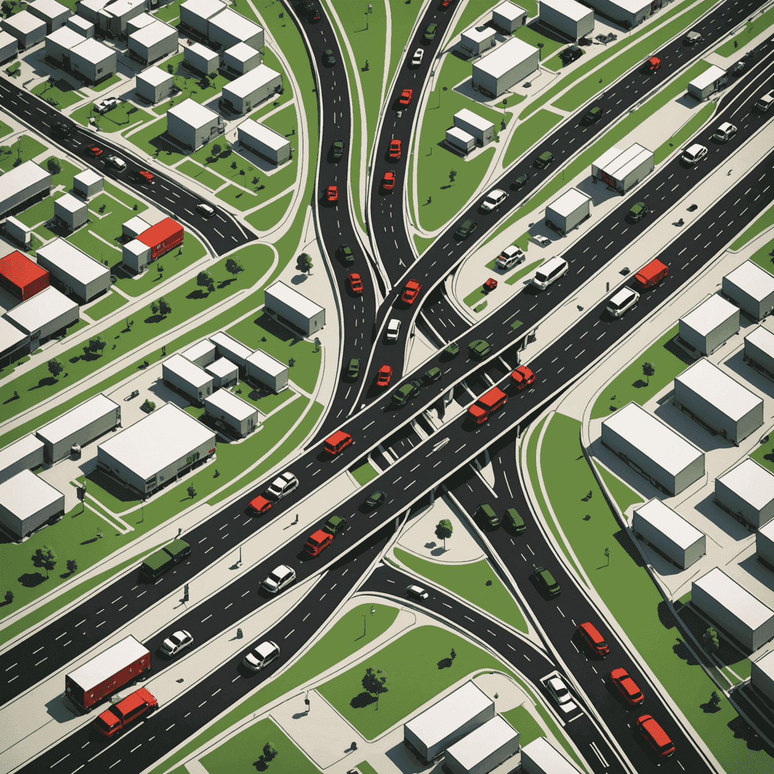 Live traffic map showing congested areas in red and clear roads in green, with icons representing accidents and road work